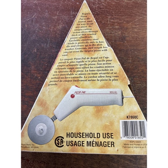 Regal Pizza Pal Electric Pizza Cutter K7860 Tested and Works With Paperwork - Picture 3 of 6